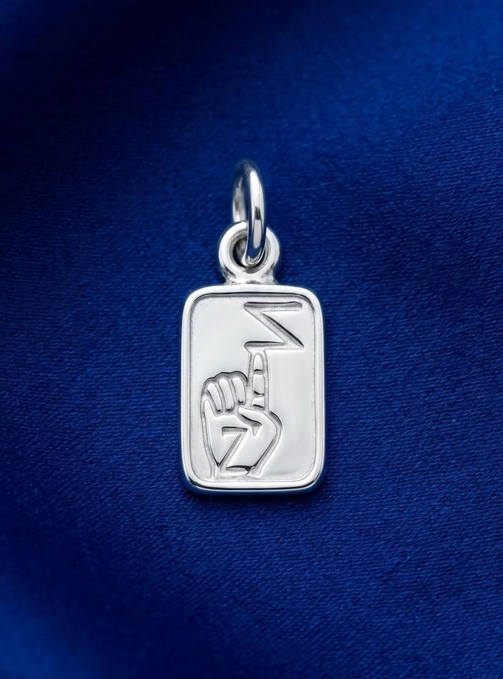 Sterling Silver A Letter Initial Alphabet in ASL Name Personalized 925 Silver