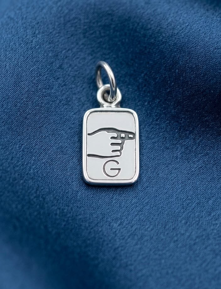 Sterling Silver A Letter Initial Alphabet in ASL Name Personalized 925 Silver