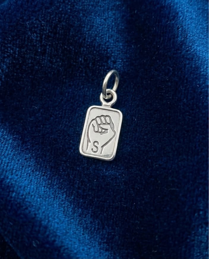 Sterling Silver A Letter Initial Alphabet in ASL Name Personalized 925 Silver