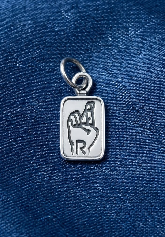 Sterling Silver A Letter Initial Alphabet in ASL Name Personalized 925 Silver
