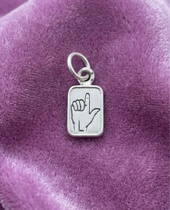 Sterling Silver A Letter Initial Alphabet in ASL Name Personalized 925 Silver