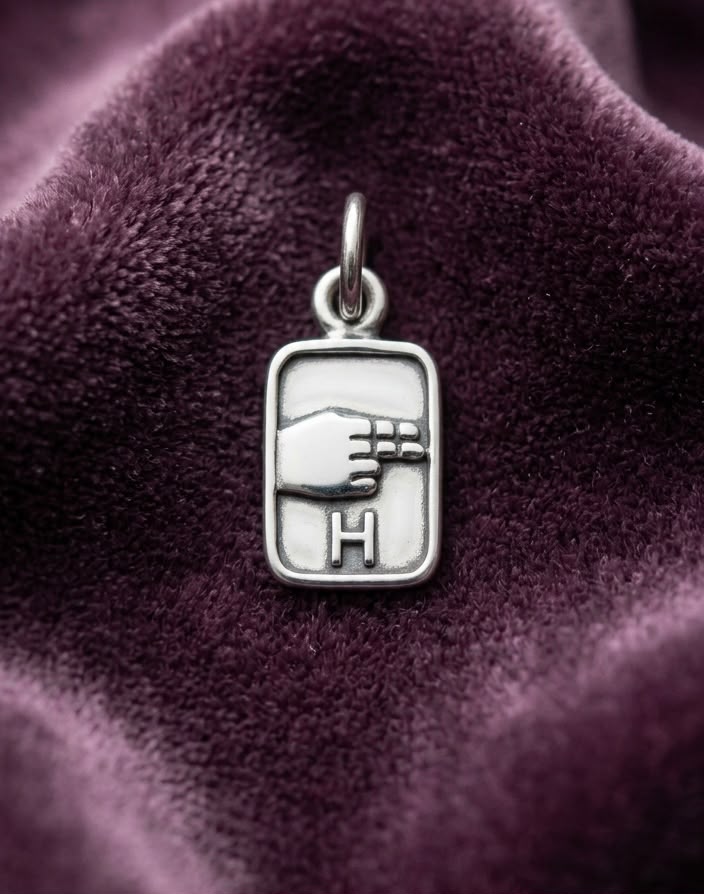 Sterling Silver A Letter Initial Alphabet in ASL Name Personalized 925 Silver