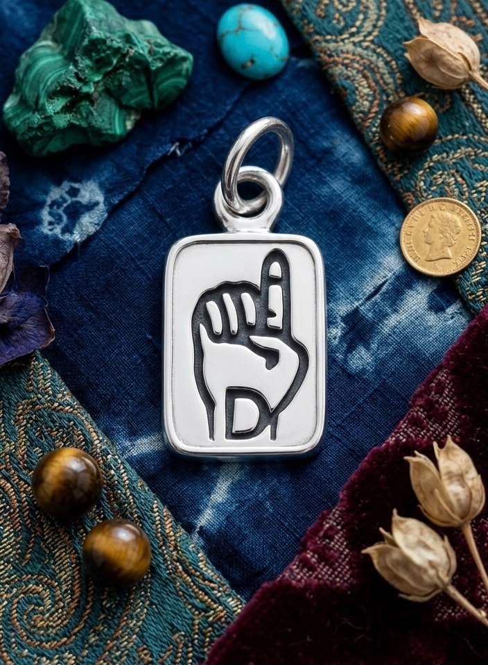 Sterling Silver A Letter Initial Alphabet in ASL Name Personalized 925 Silver