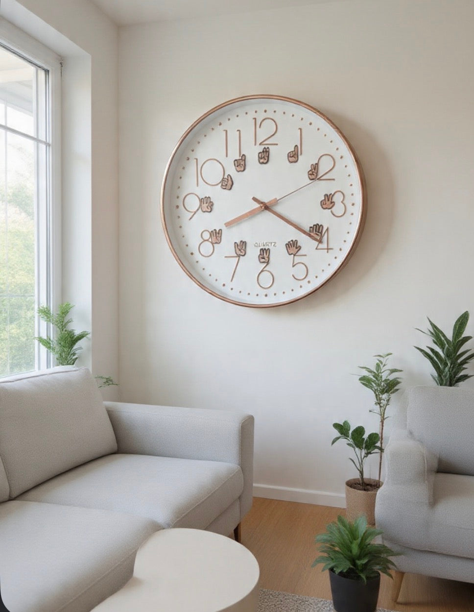 Rose Gold 11 inch clock