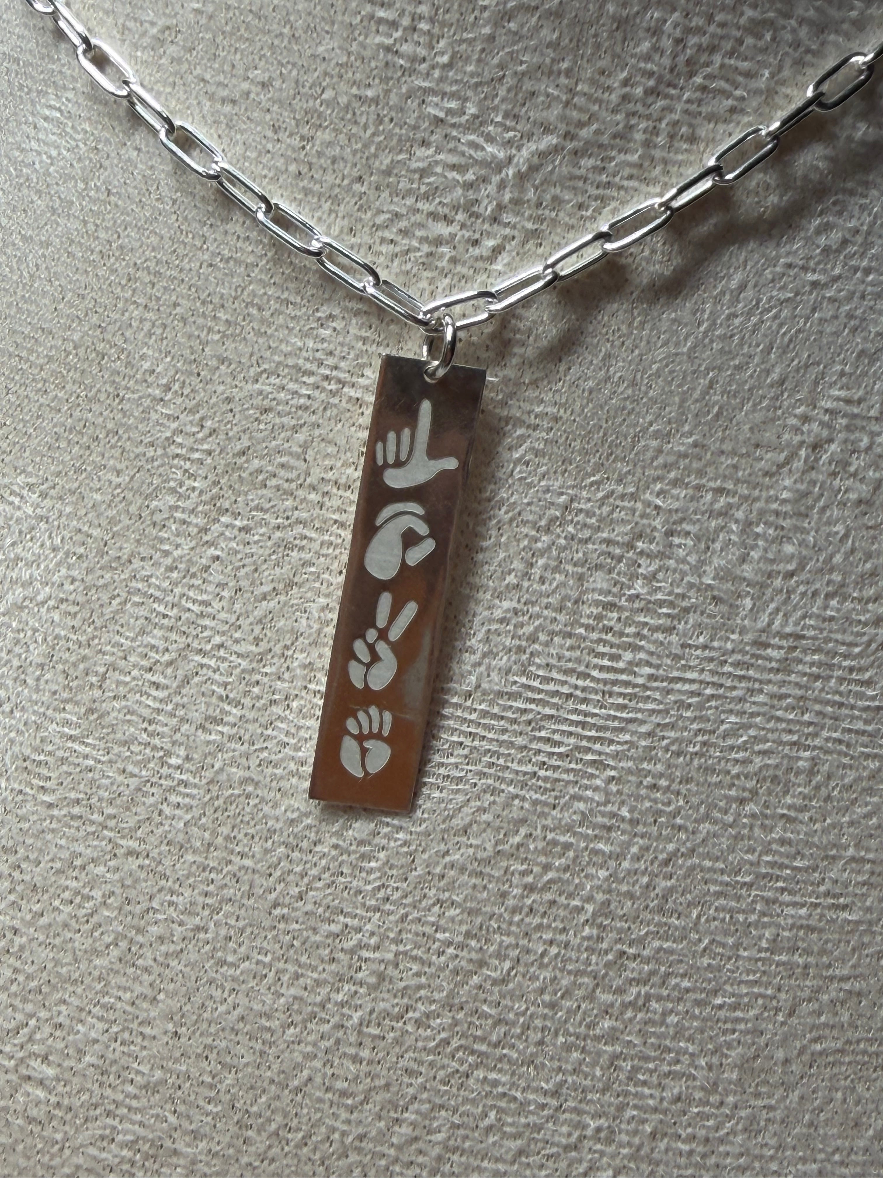 Paperclip Necklace of Love  sterling silver