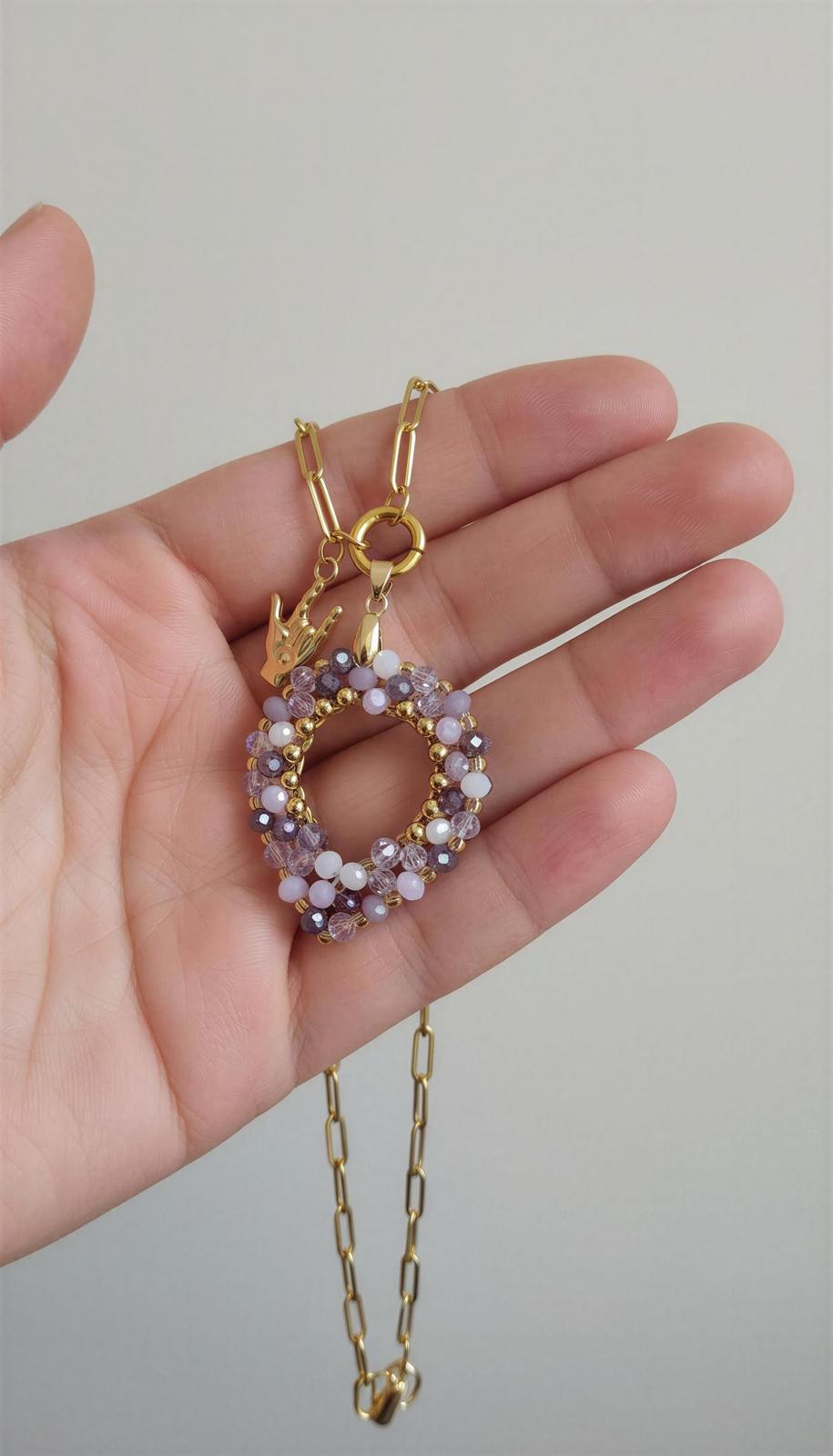 Necklace Cristal Filled in gold plated 18