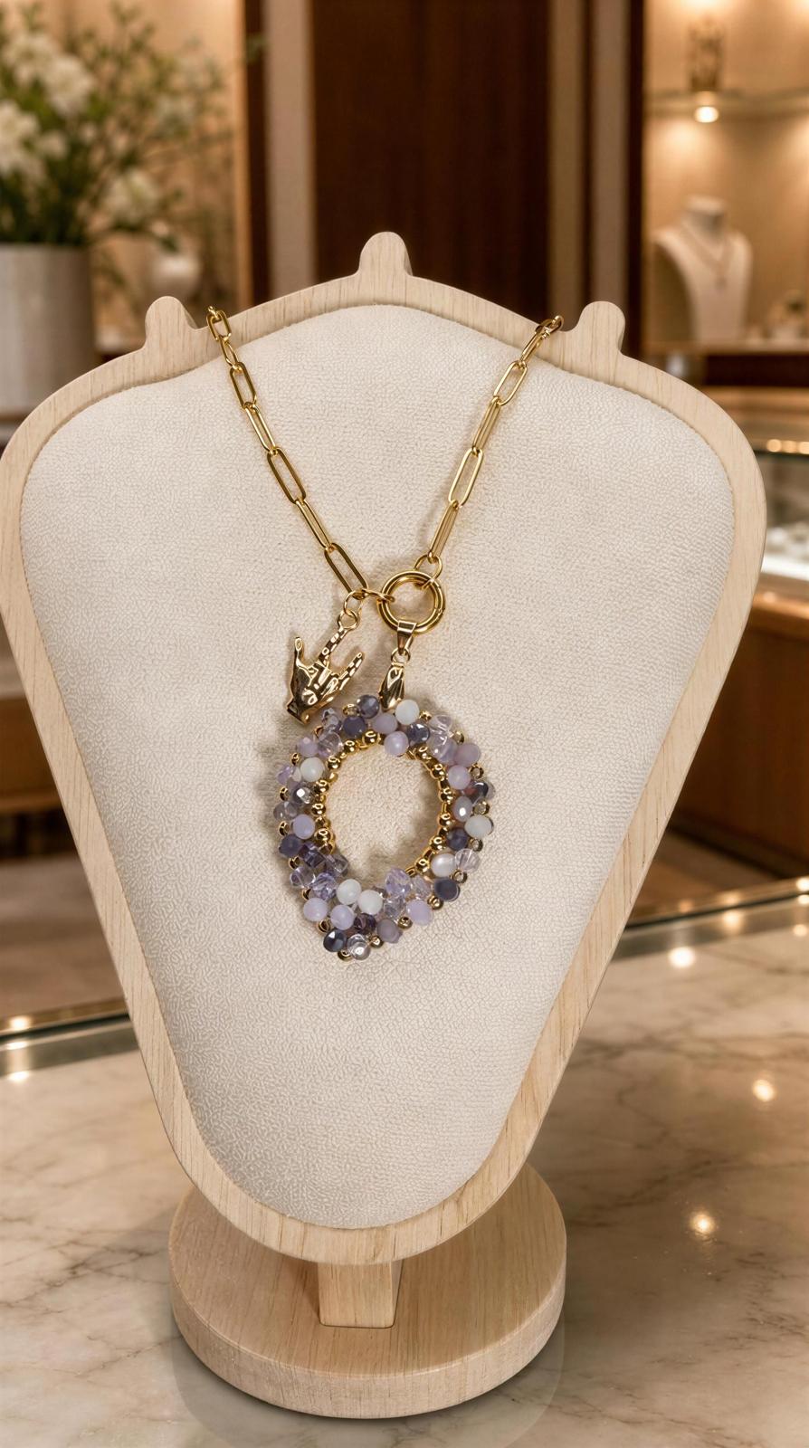 Necklace Cristal Filled in gold plated 18