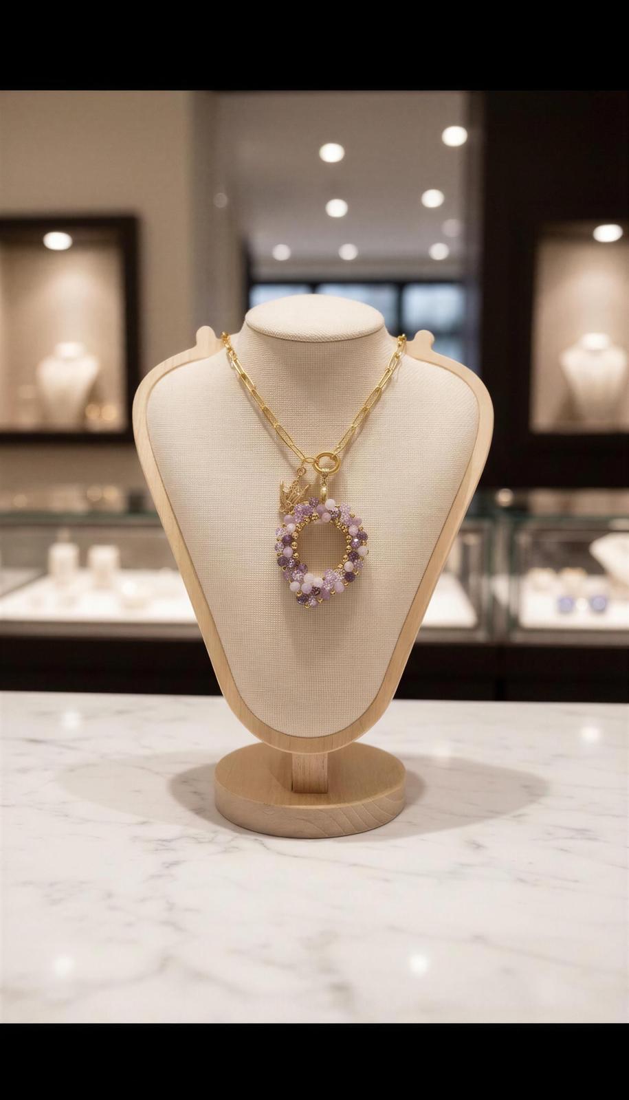 Necklace Cristal Filled in gold plated 18