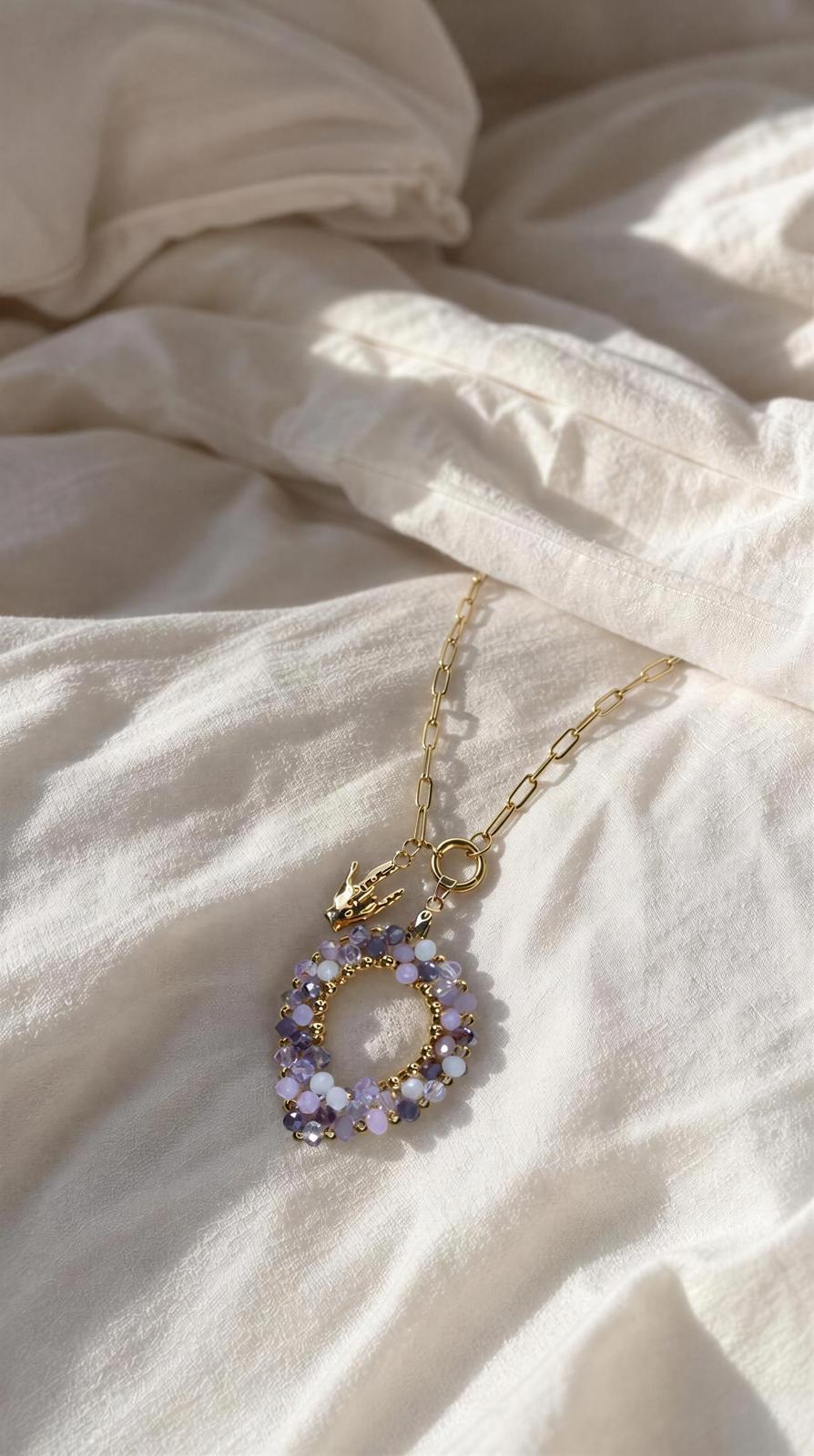 Necklace Cristal Filled in gold plated 18