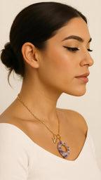 Necklace Cristal Filled in gold plated 18